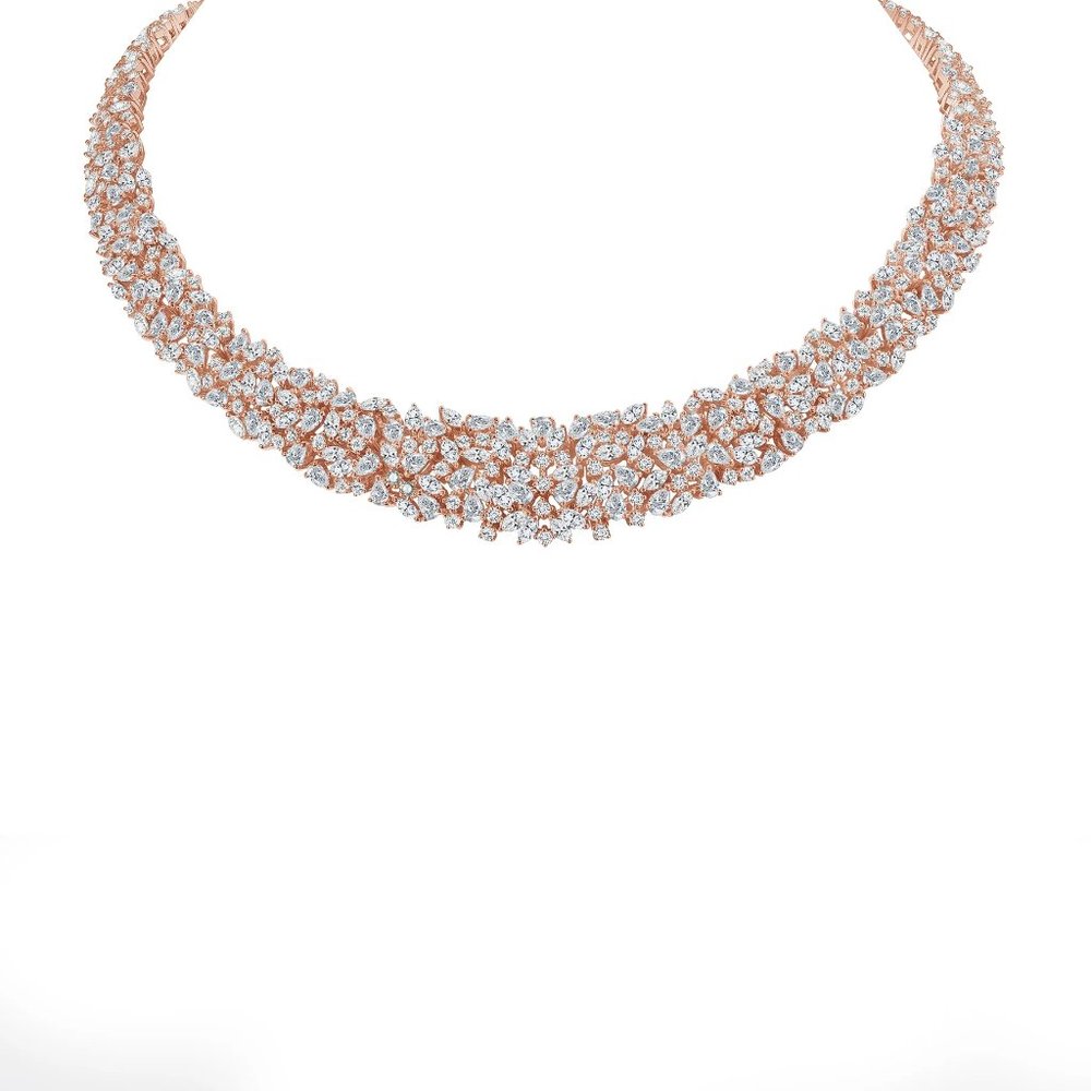 30 Carat Diamond 18K Gold Cluster Necklace - Picture 5 of 6